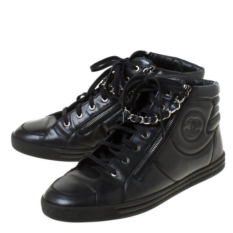 chanel low top trainer black