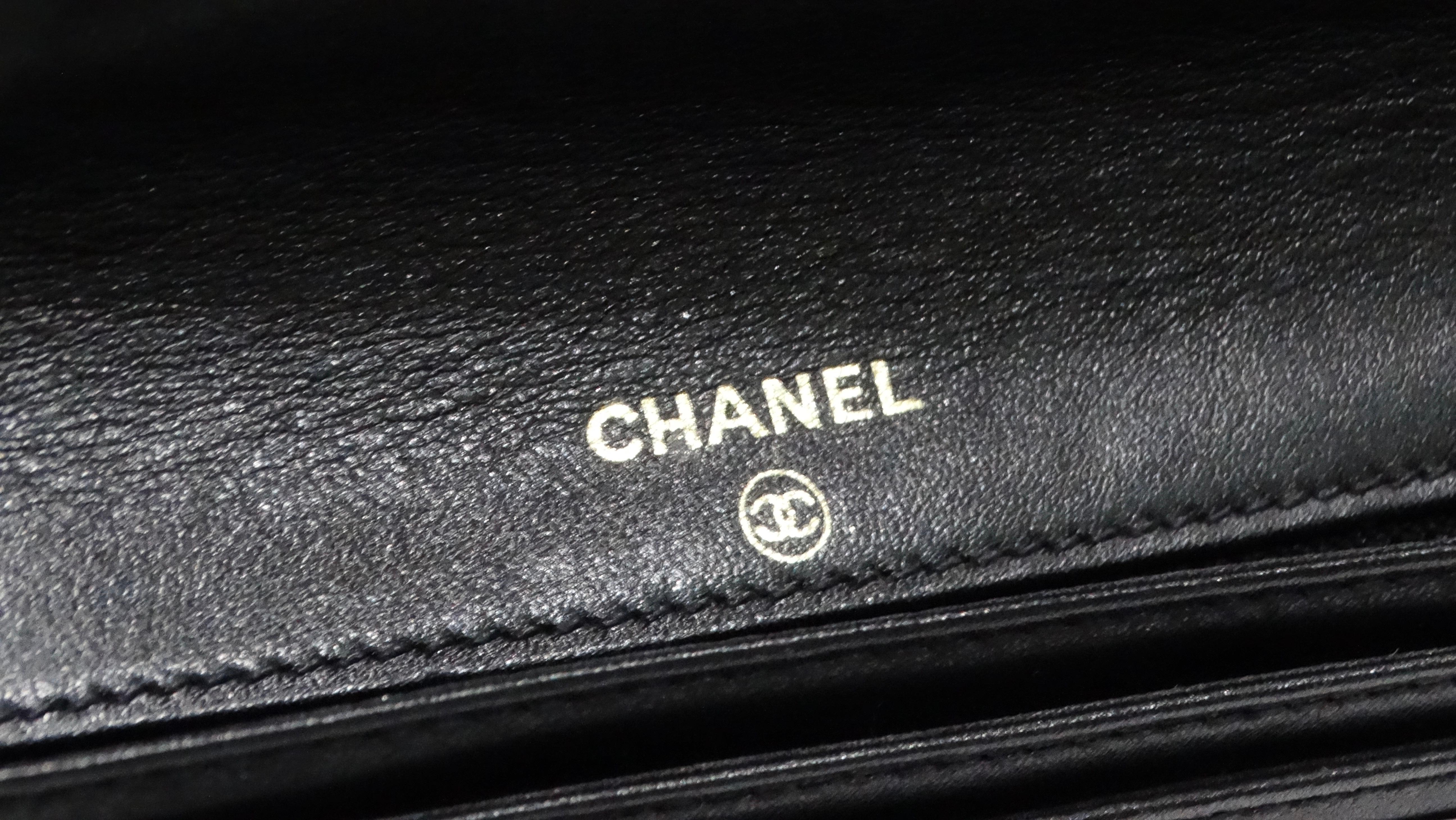 Chanel Black Leather CC Embossed Crossbody WOC 6