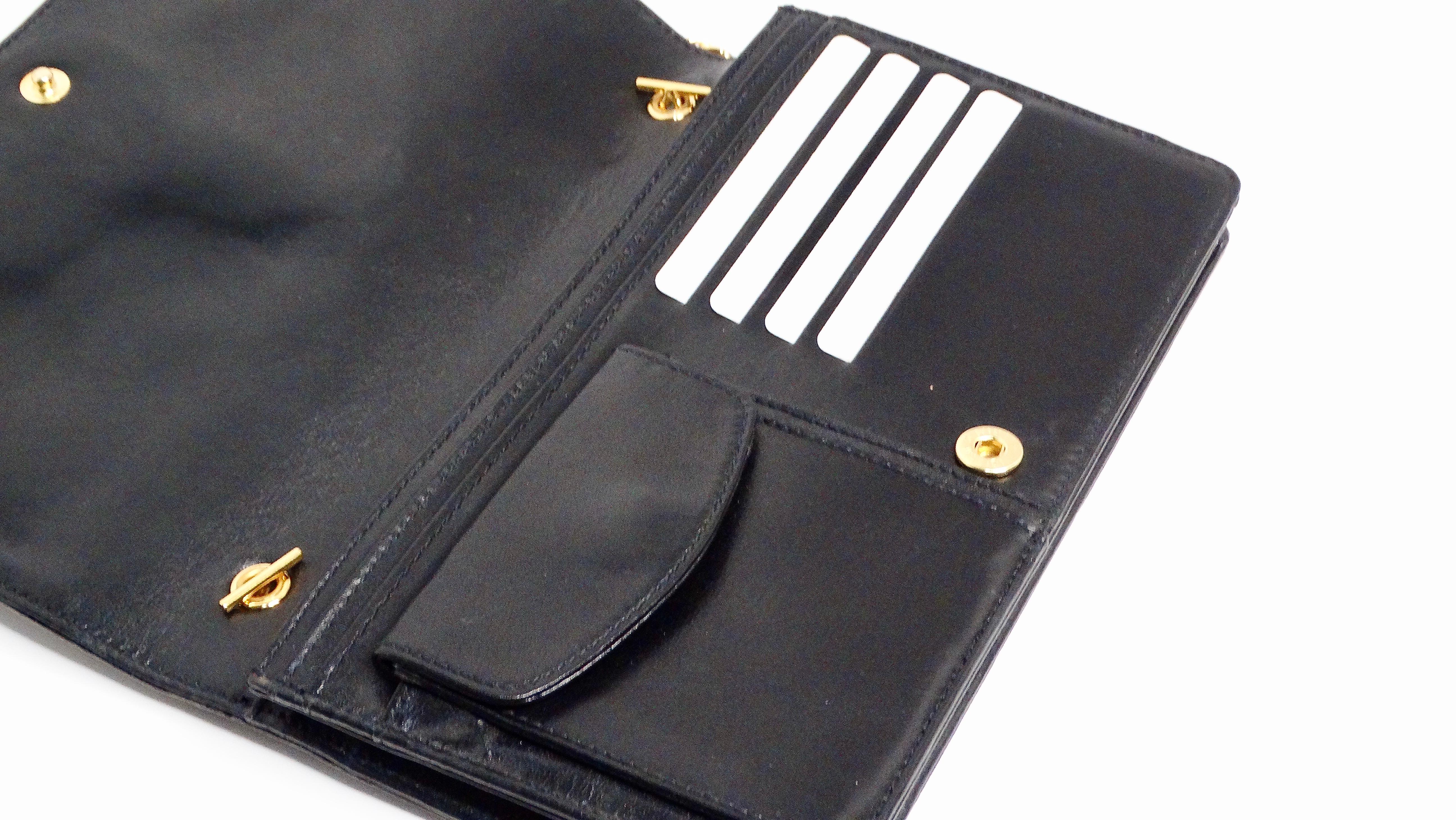 Chanel Black Leather CC Embossed Crossbody WOC 4