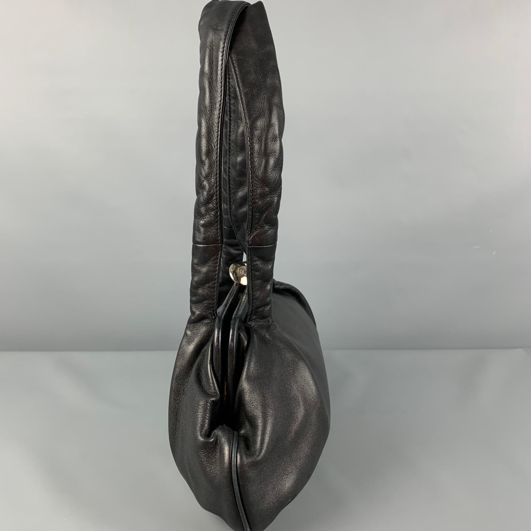 CHANEL Black Leather CC Embossed Satchel Handbag In Good Condition In San Francisco, CA
