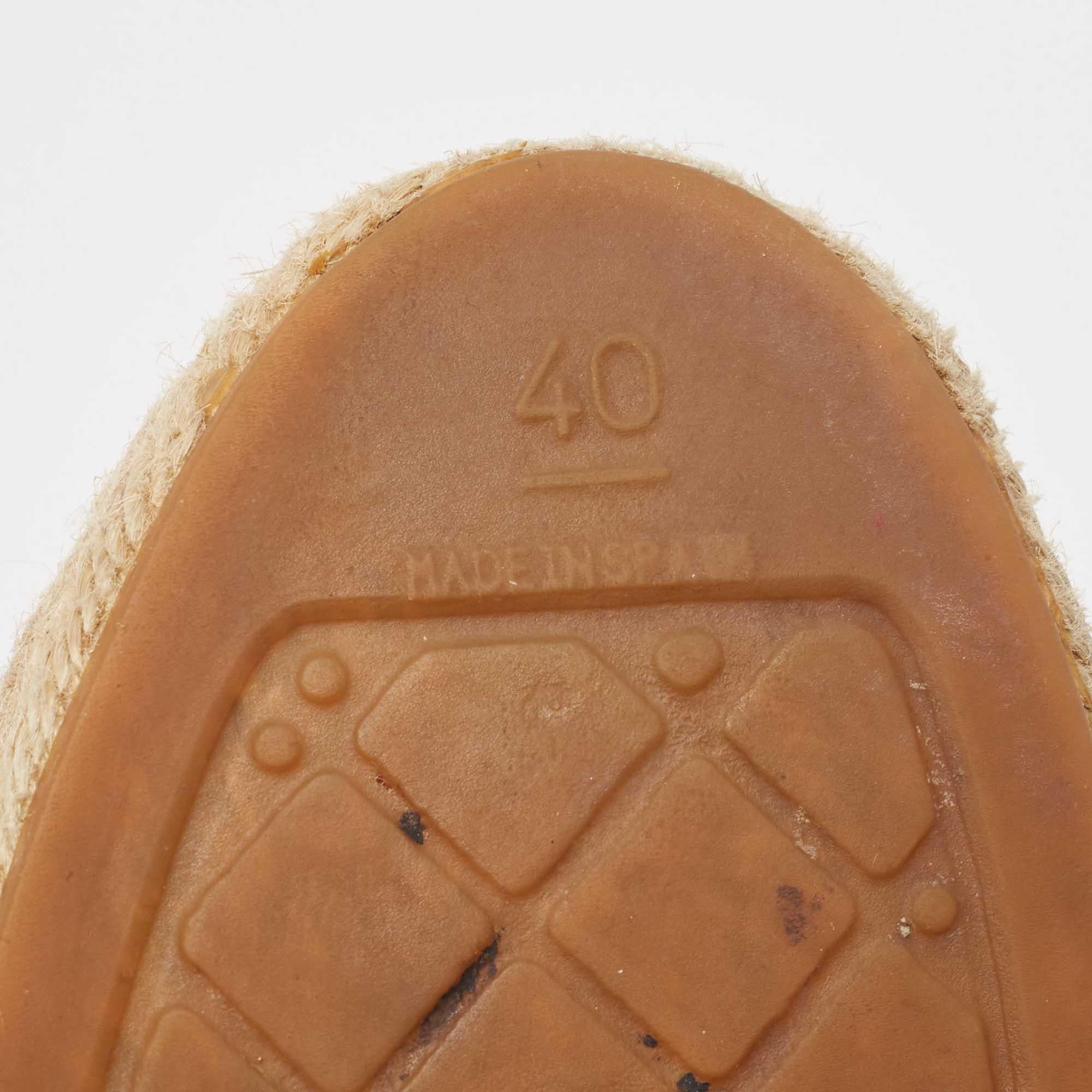 Chanel Black Leather CC Espadrille Flats Size 40 1