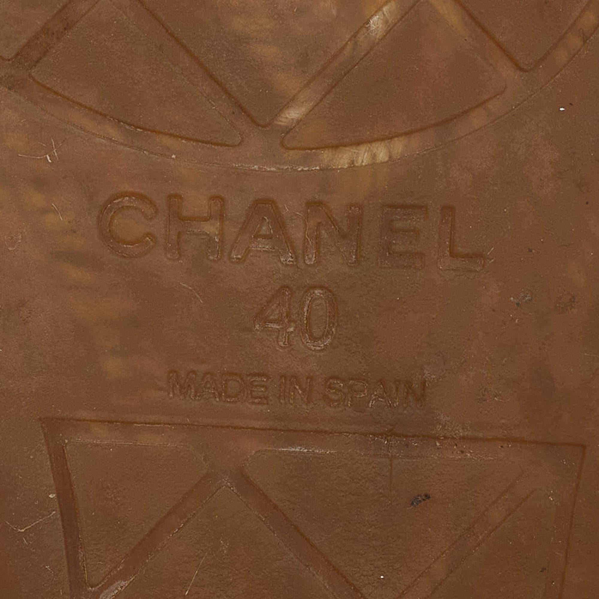 Chanel Black Leather CC Espadrille Flats Size 40 For Sale 4