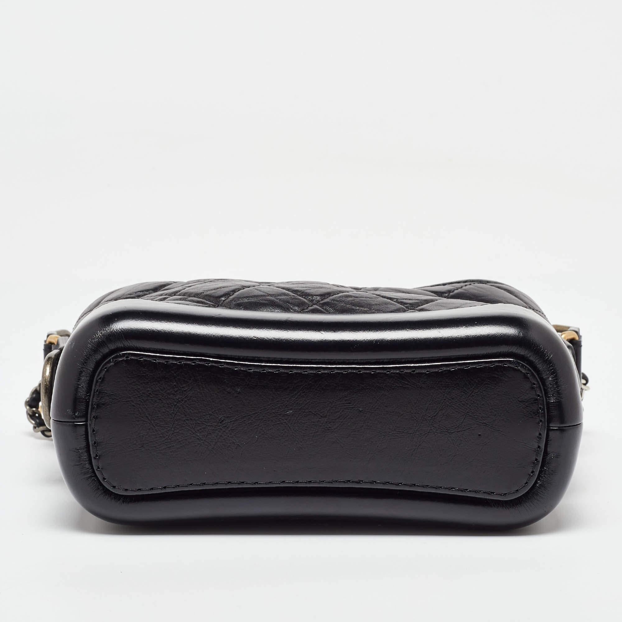 Chanel Black Leather CC Gabrielle Small Hobo 3