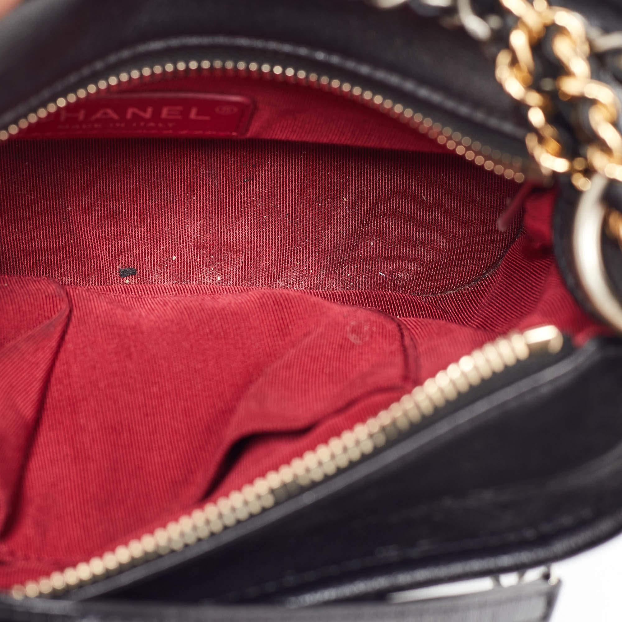 Chanel Black Leather CC Gabrielle Small Hobo 4