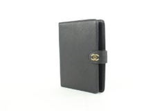 Agenda en cuir noir avec logo CC 15cz1002 de Chanel