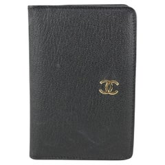 Vintage Chanel Black Leather CC Logo Card Holder Wallet Case 818ca60