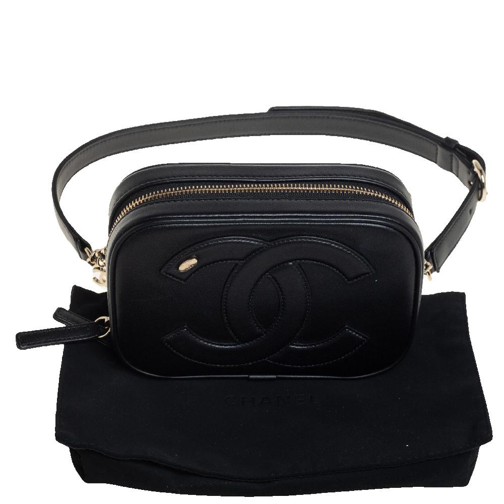Chanel Black Leather CC Mania Waist Bag 8