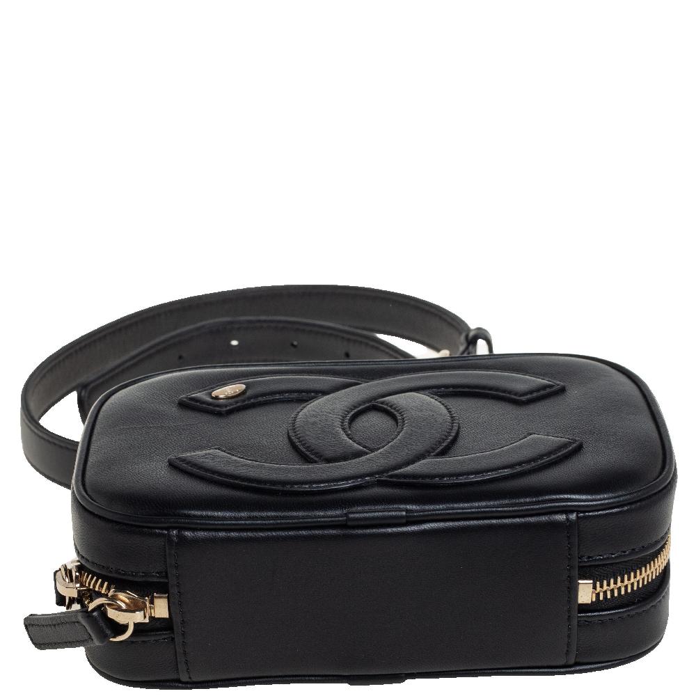 Chanel Black Leather CC Mania Waist Bag 1