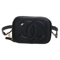 Chanel Black Leather CC Mania Waist Bag