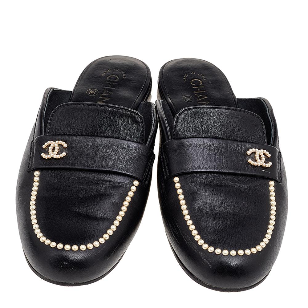 chanel pearl loafers