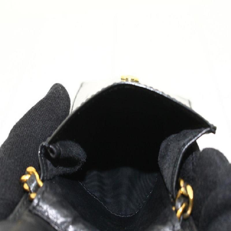 Chanel Black Leather CC Stitch Logo Phone Holder Chain Crossbody Bag In Good Condition In Irvine, CA