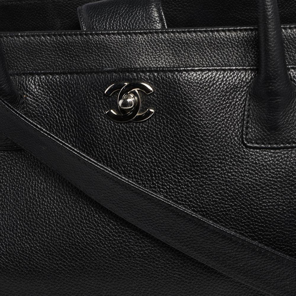 Chanel Black Leather Cerf Shopper Tote 7