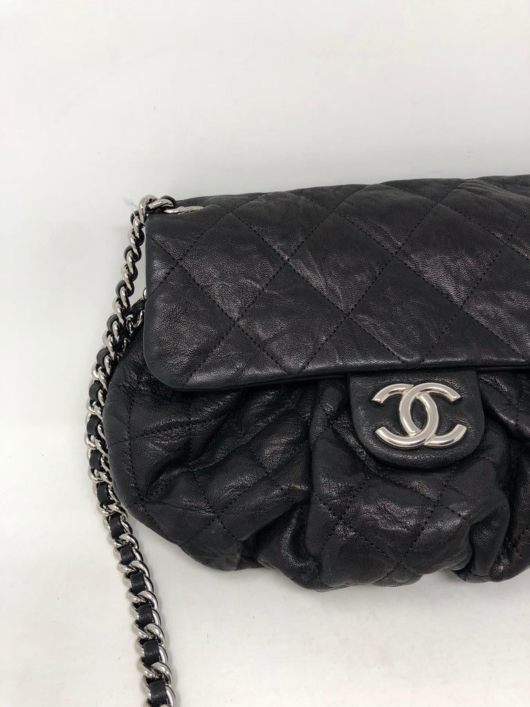 Chanel Black Leather Chain Around Crossbody Bag at 1stDibs