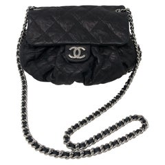 Chanel Black Leather Chain Around Crossbody Bag