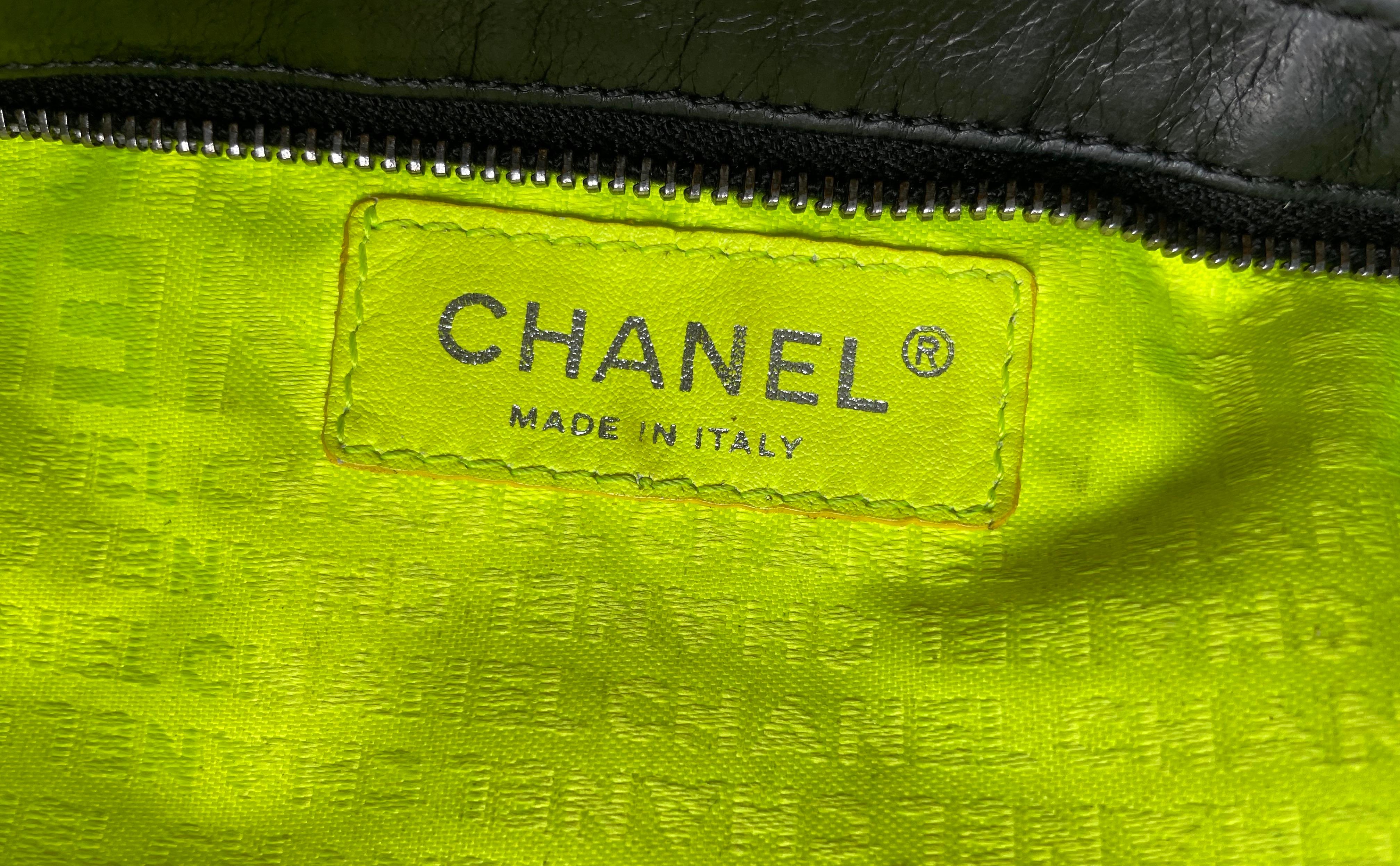 Chanel Black Leather Chain Handle Y2K Handbag 1
