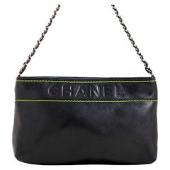 Chanel Black Leather Chain Handle Y2K Handbag