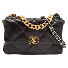 Chanel Black Leather Chanel 19 Flap Shoulder Bag