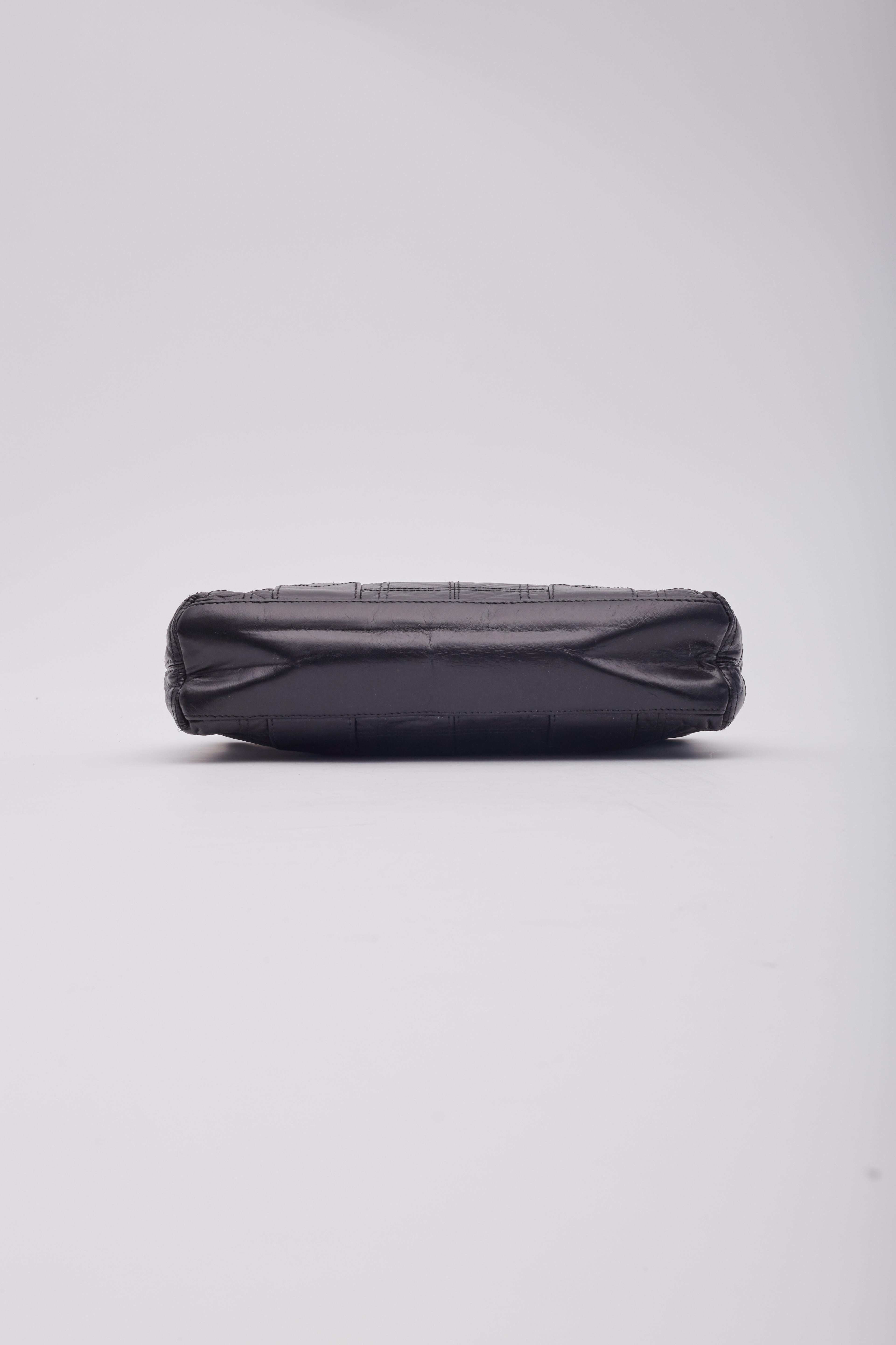 Chanel  Black Leather Choco Bar Shoulder Bag 2