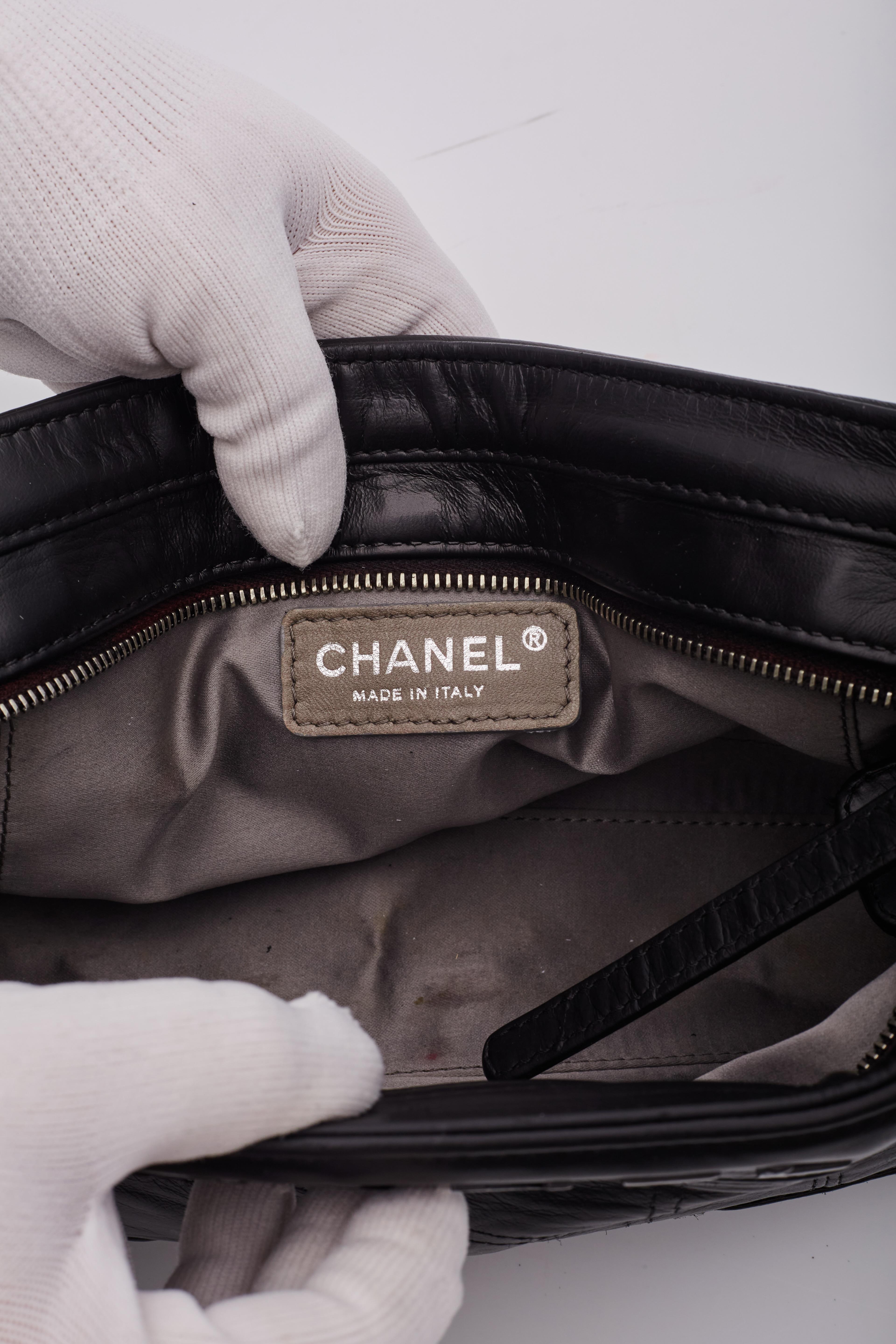 Chanel  Black Leather Choco Bar Shoulder Bag 5
