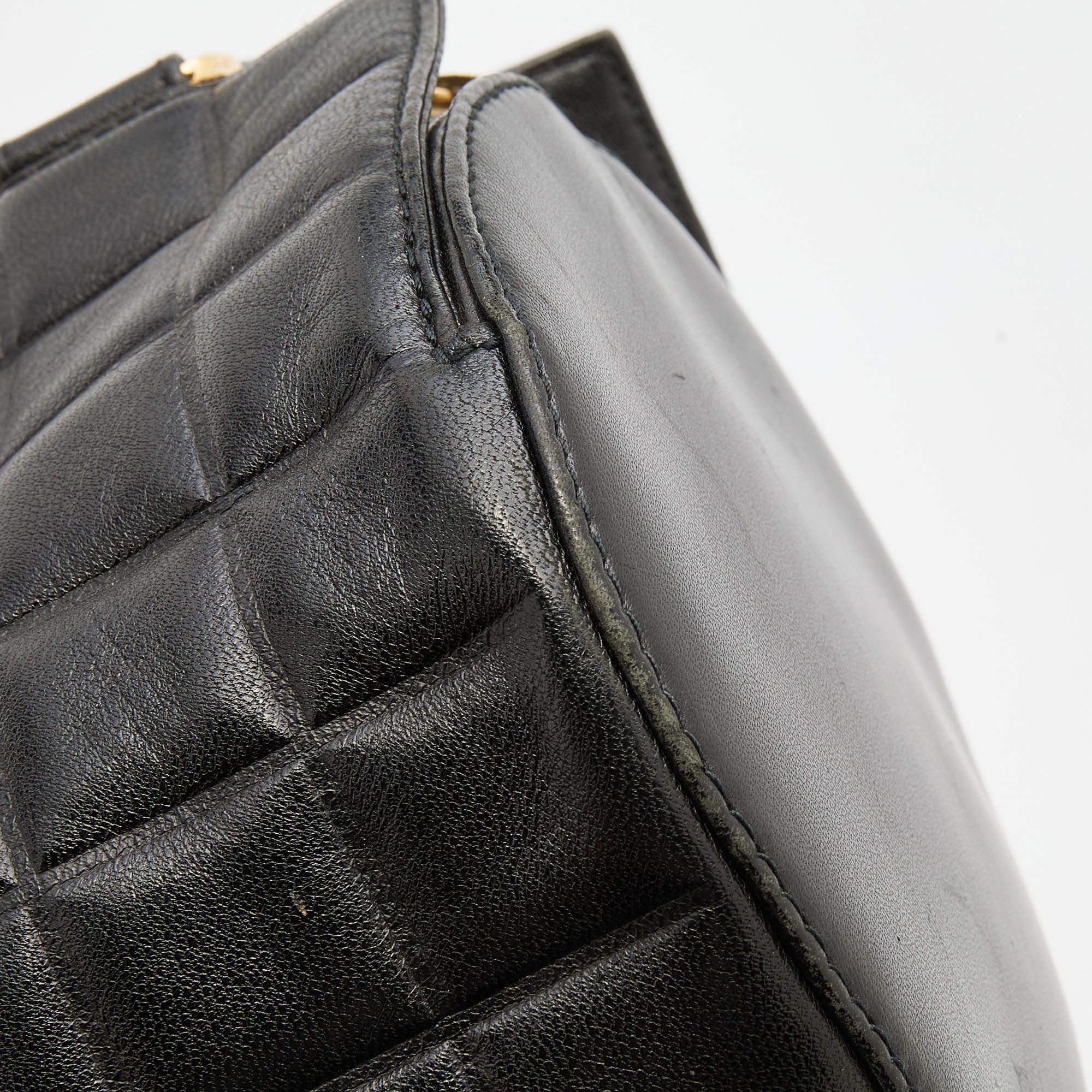 Chanel Black Leather Chocolate Bar Barrel Bag 6