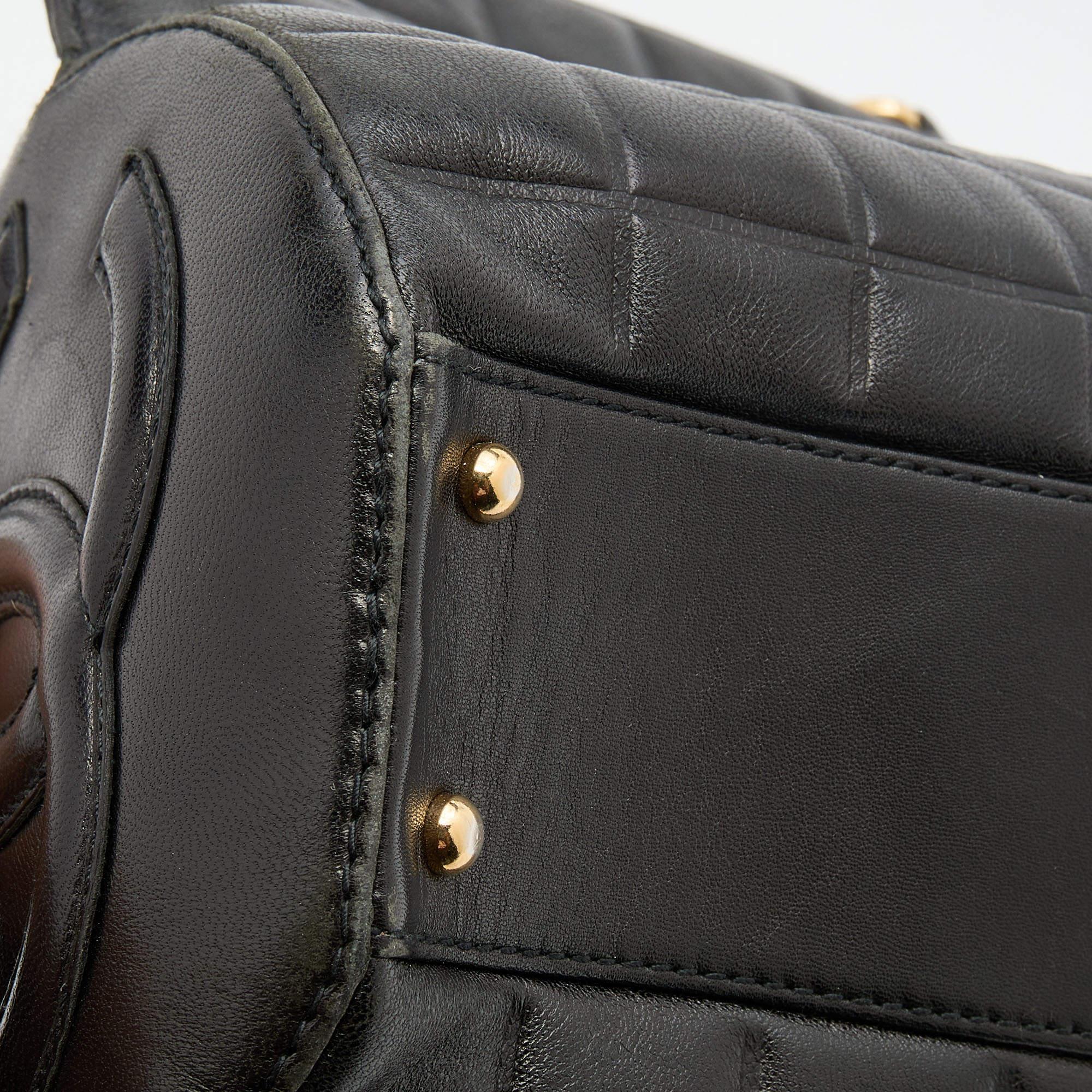 Chanel Black Leather Chocolate Bar Barrel Bag 7