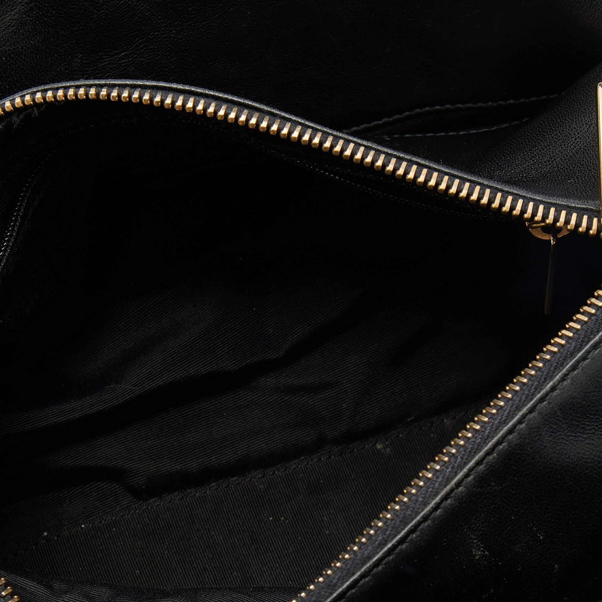 Chanel Black Leather Chocolate Bar Barrel Bag 8