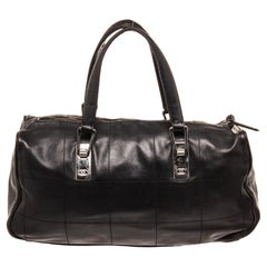 Vintage Chanel Black Leather Chocolate Bar Shoulder Bag