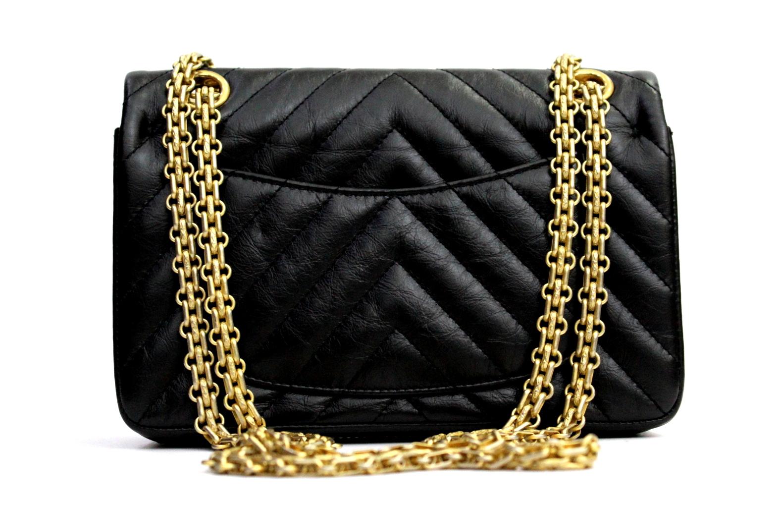 Women's Chanel Black Leather Classic 2.55 Small Size Bag