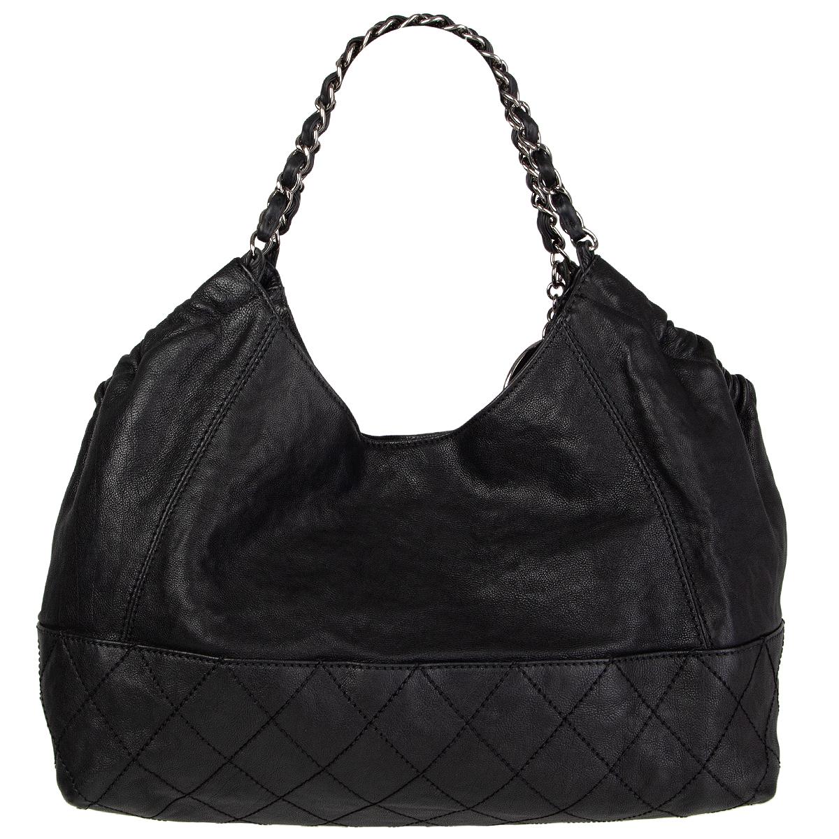 CHANEL black leather COCO CABAS Shoulder Bag at 1stDibs chanel