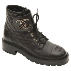 Chanel Quilted Lace Up Combat Boots – Caroline's Fashion Luxuries