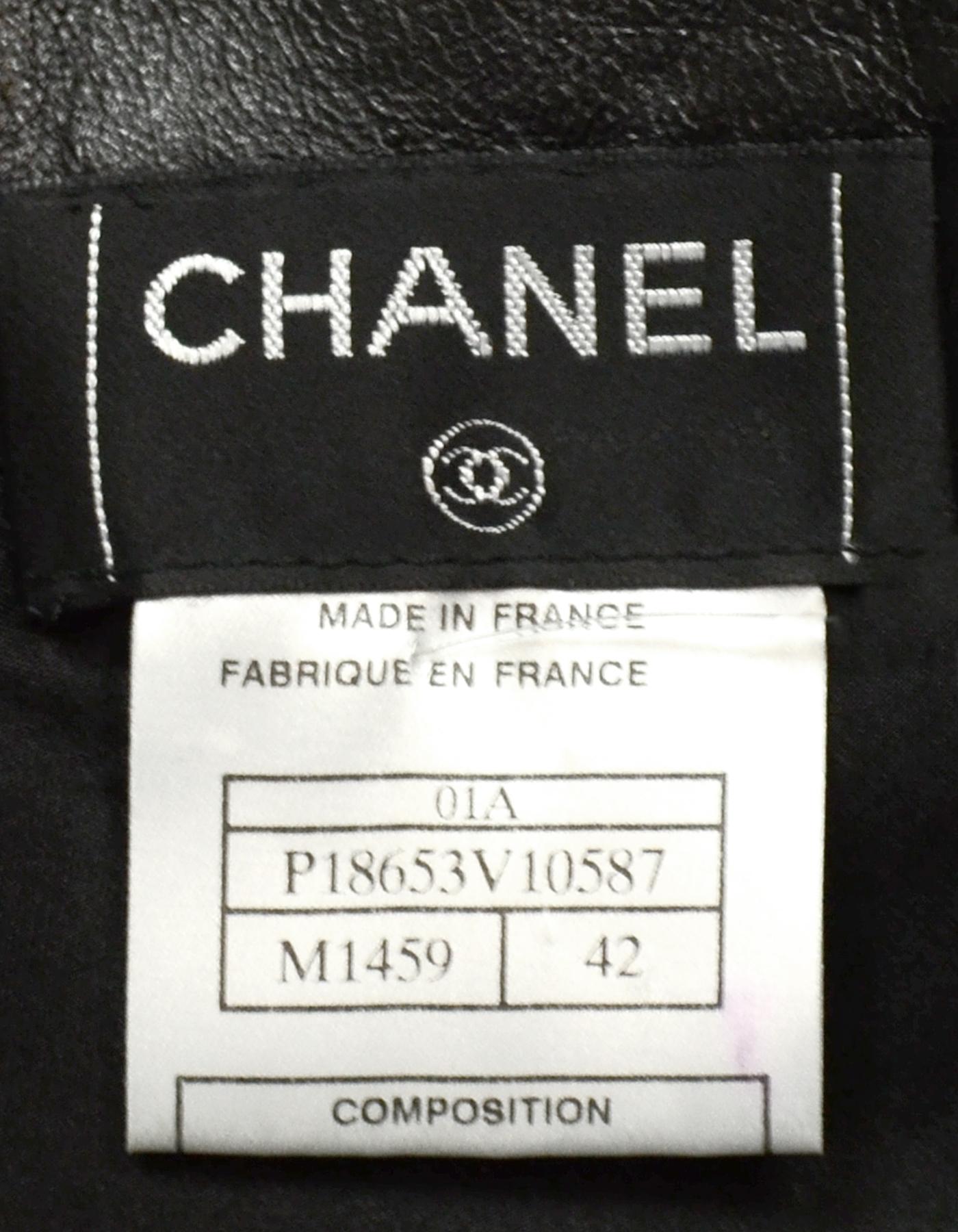 Women's Chanel Black Leather Corset Waist Belt sz 42