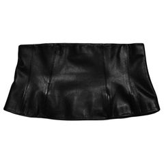 Chanel Black Leather Corset Waist Belt sz 42