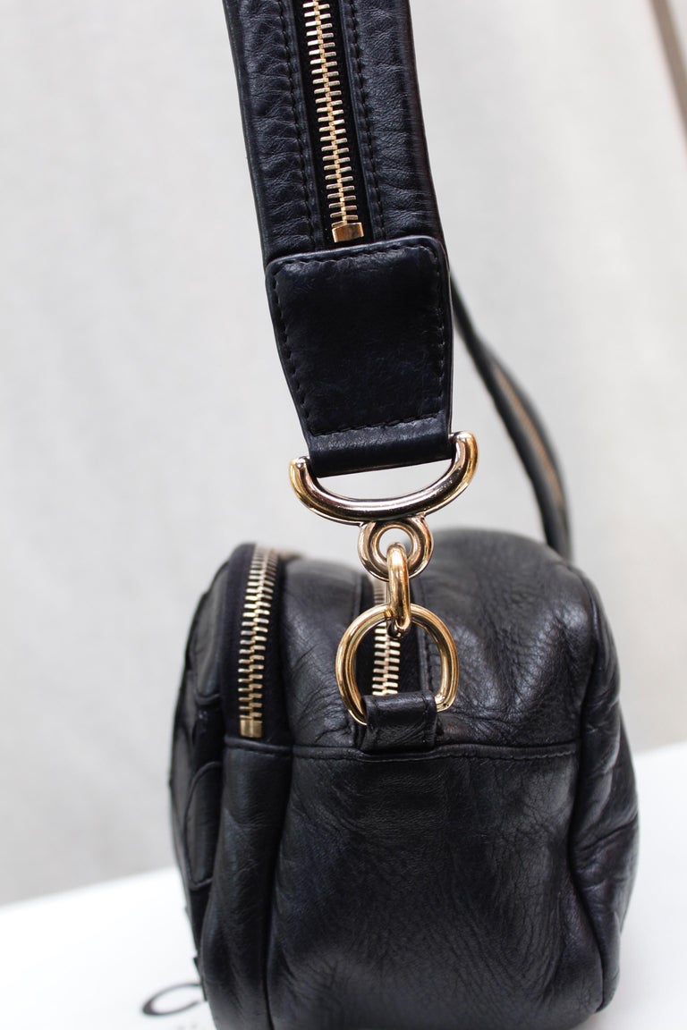 Chanel black leather crossbody bag, 2000’s at 1stDibs