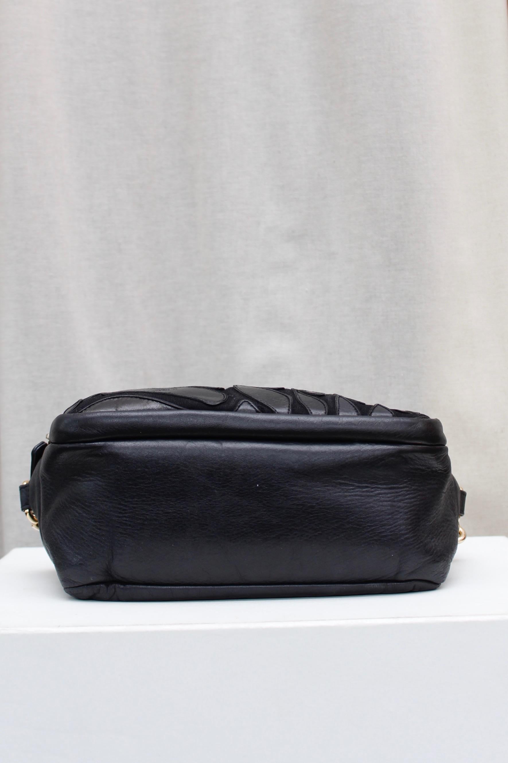 Chanel black leather cross-body bag, 2000’s 4