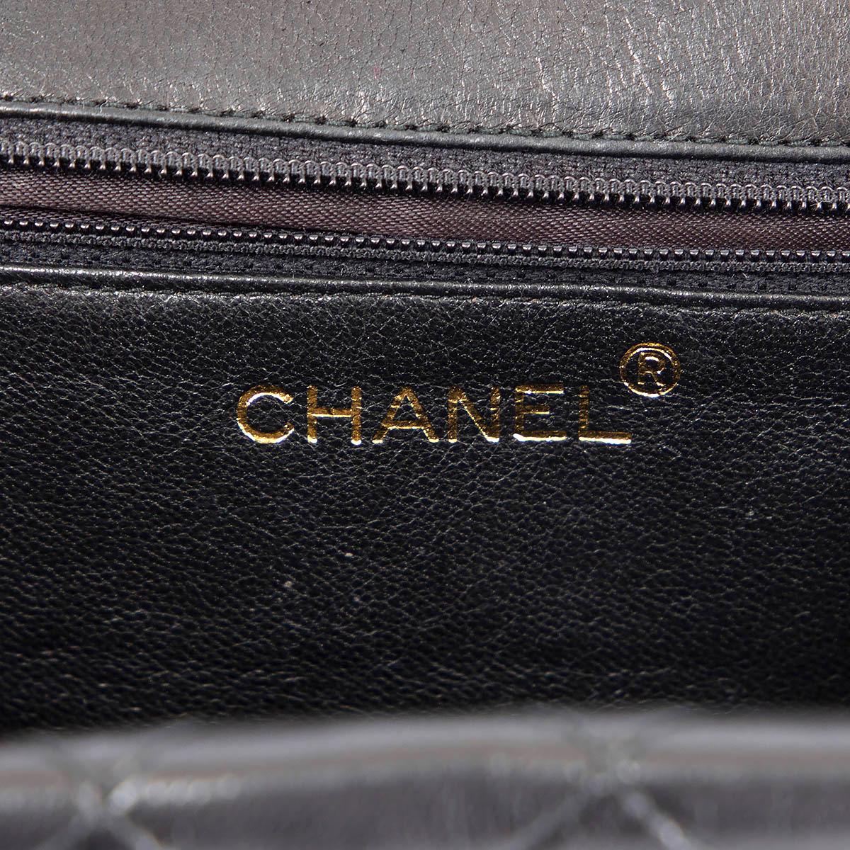 CHANEL black leather CROSSOVER FLAP & TASSEL Shoulder Bag 1989-1991 2