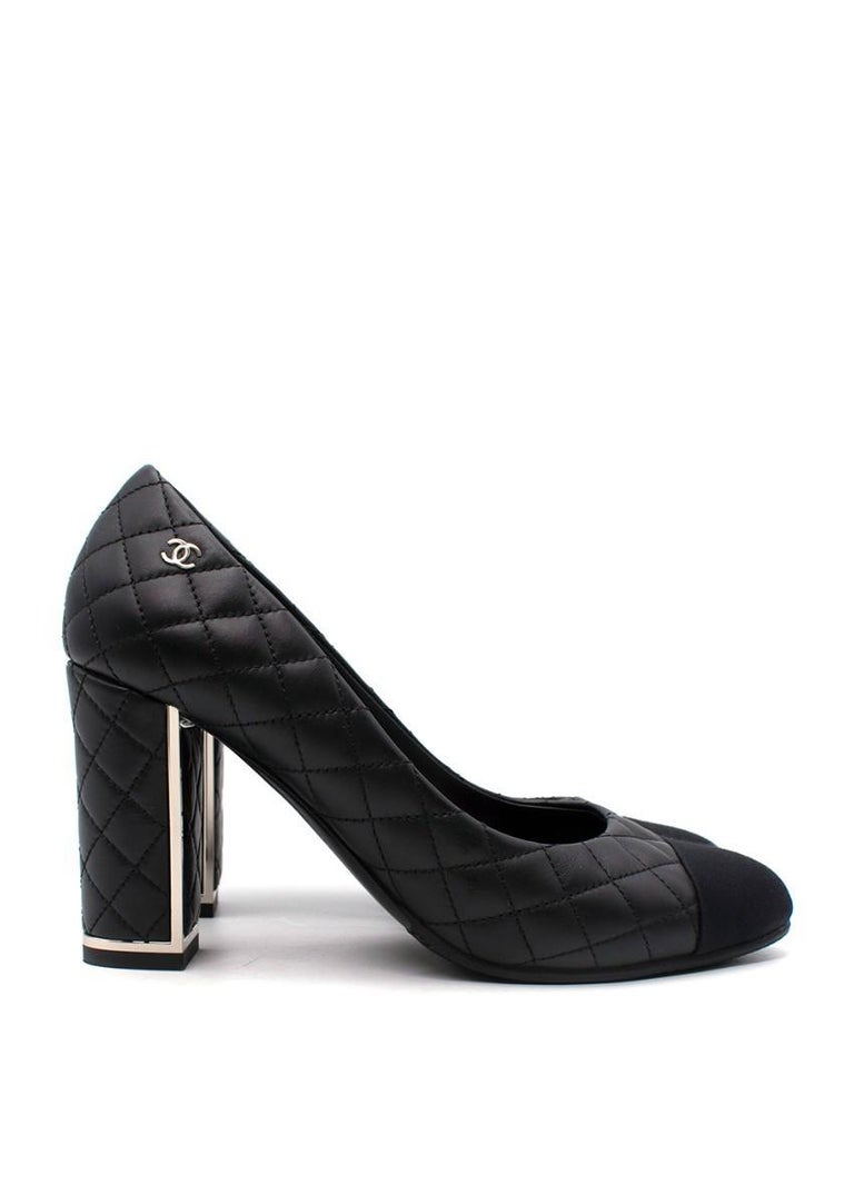 Sold at Auction: Chanel Charm Clogs - Black Leather Block Heeled