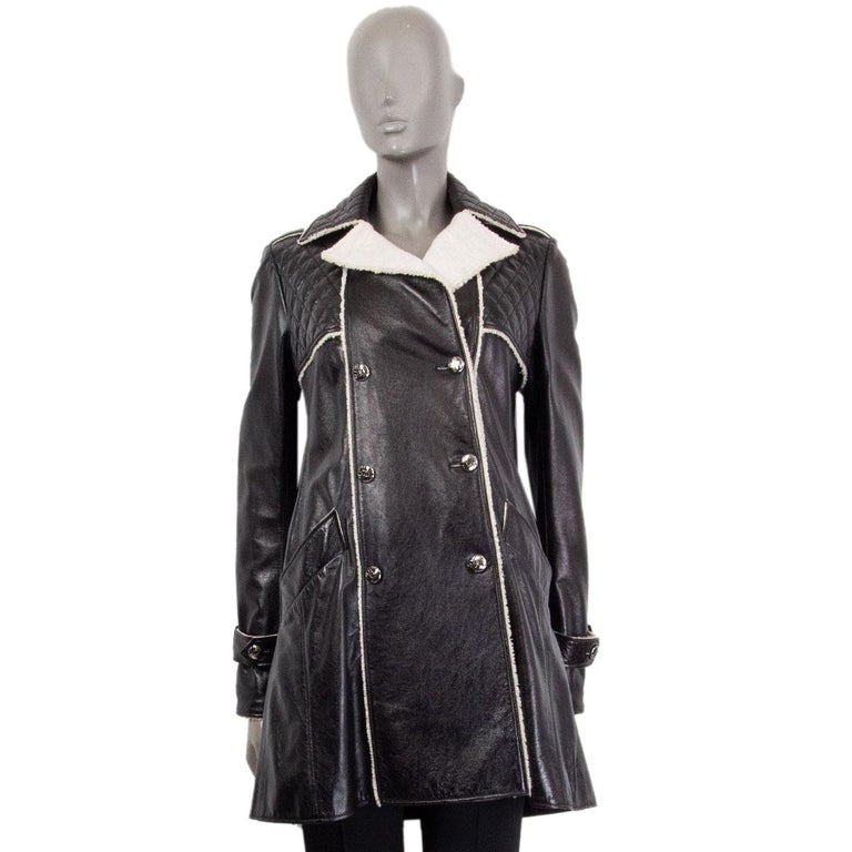 LOUIS VUITTON black acetate BEADED CUT OUT Coat Jacket 38 S For Sale at  1stDibs