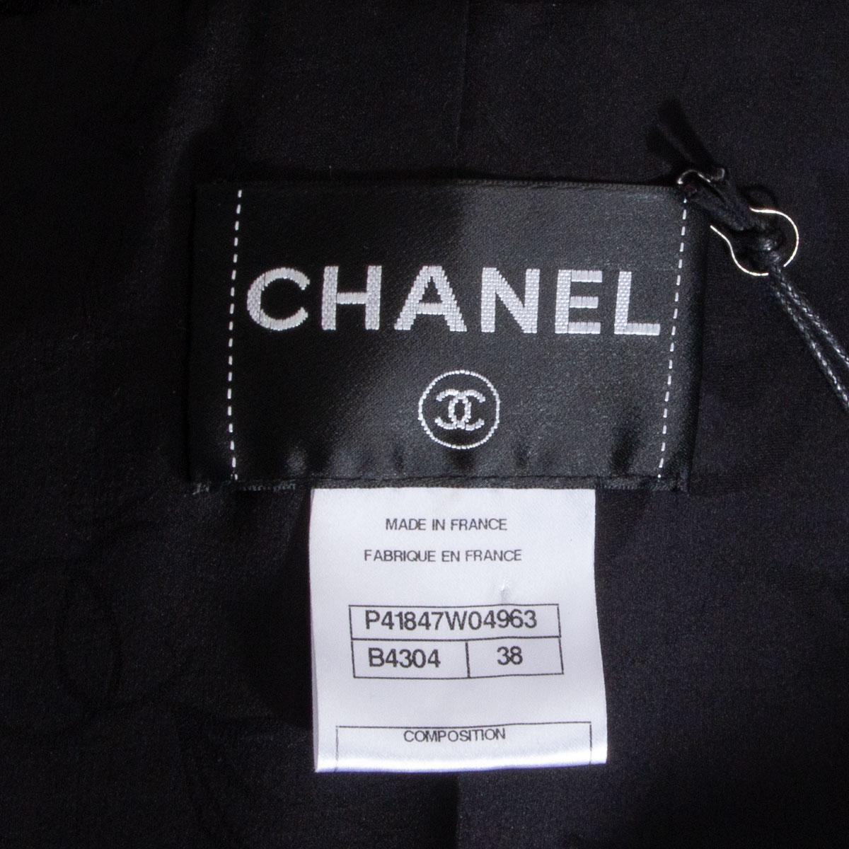 Women's CHANEL black leather Double Breasted SHEARLING Peacoat Coat Jacket 38 S For Sale