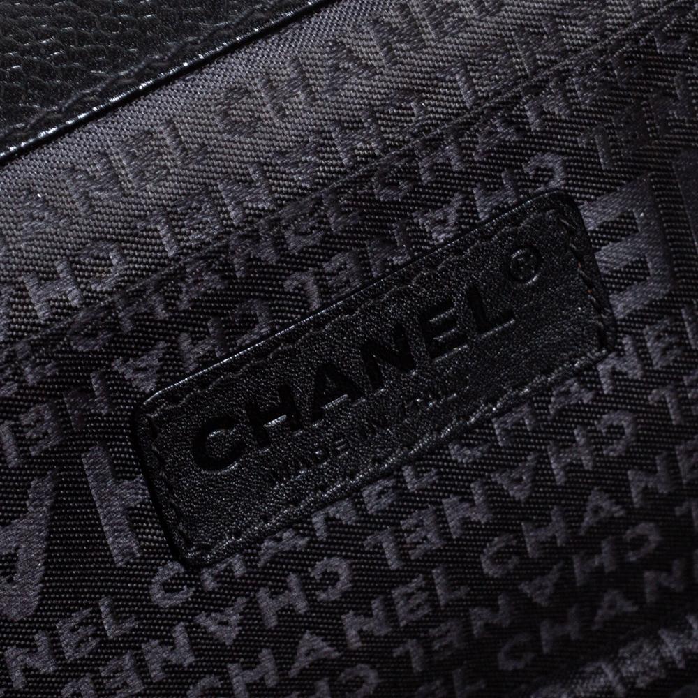 Chanel Black Leather Double Pocket Satchel 2