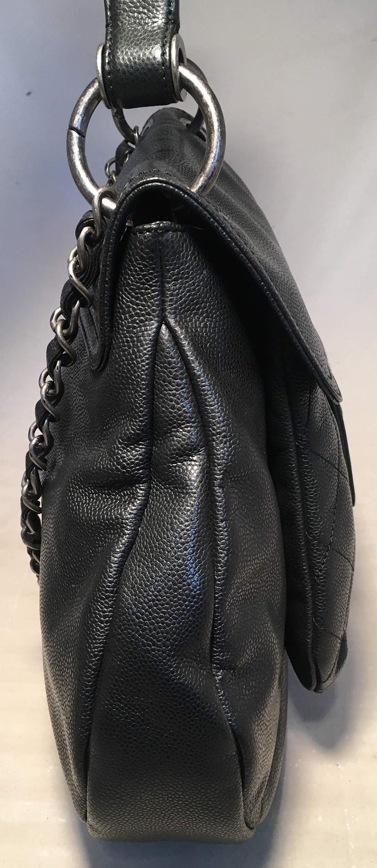 Chanel Black Leather Double Strap Shoulder Bag Tote Production Sample ...
