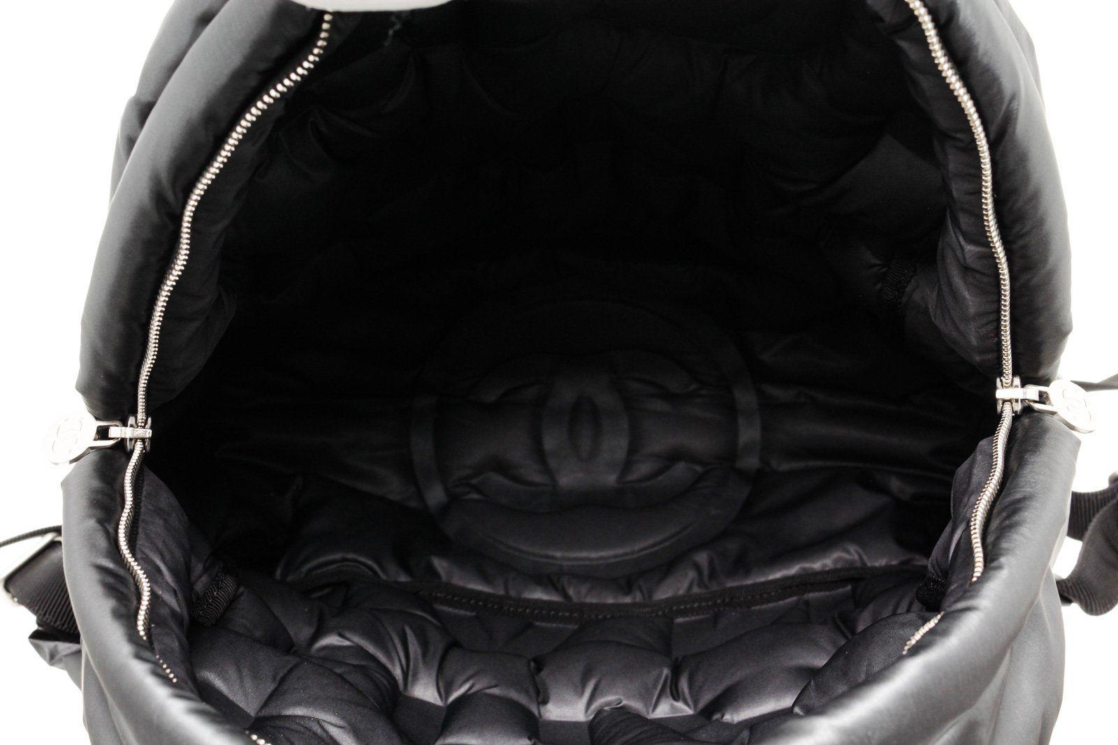 Chanel Black Leather Doudoune Backpack Bag 2