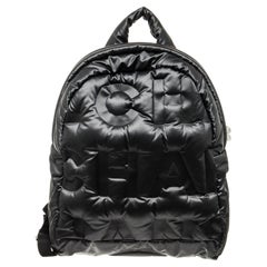 Chanel Black Leather Doudoune Backpack Bag