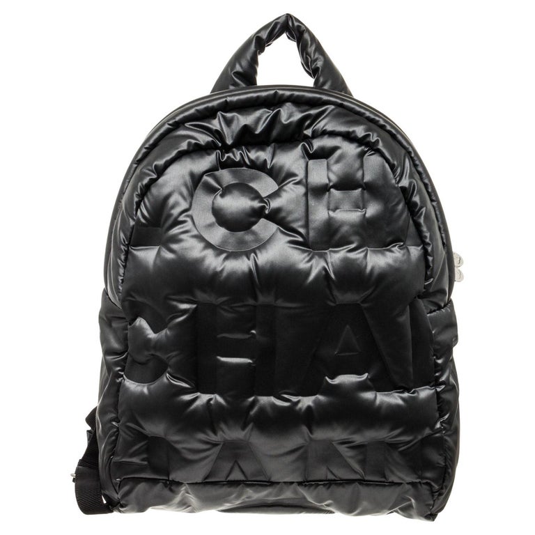 Chanel Black Leather Doudoune Backpack Bag at 1stDibs