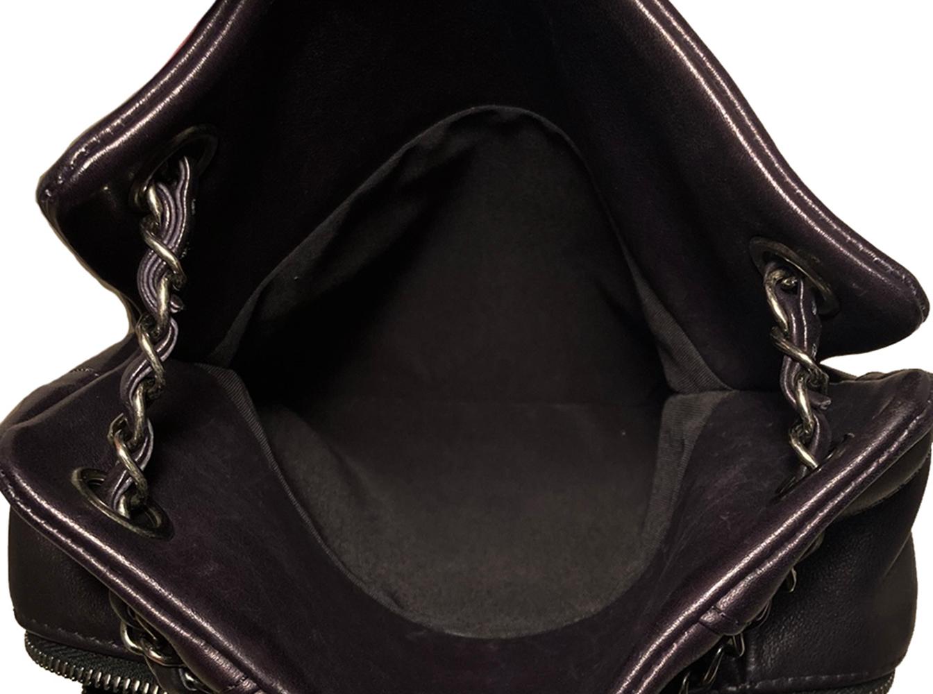 Chanel Black Leather Drawstring Backpack For Sale 4