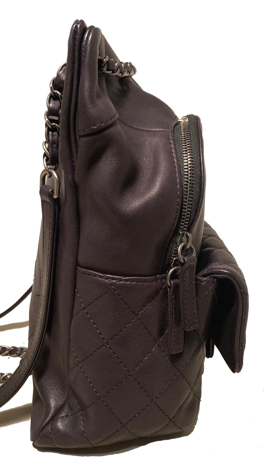 Nero Zaino con coulisse in pelle nera di Chanel