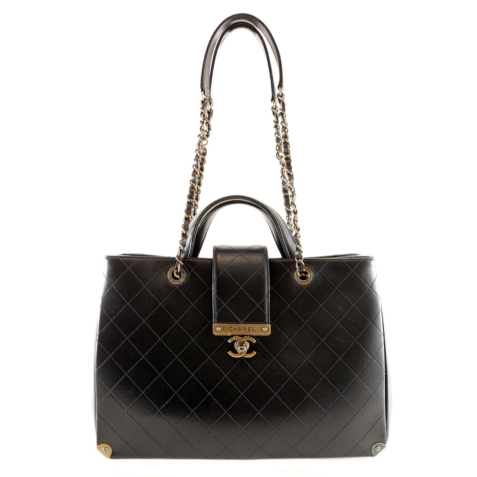 Chanel Black Leather Executive Shopper 8