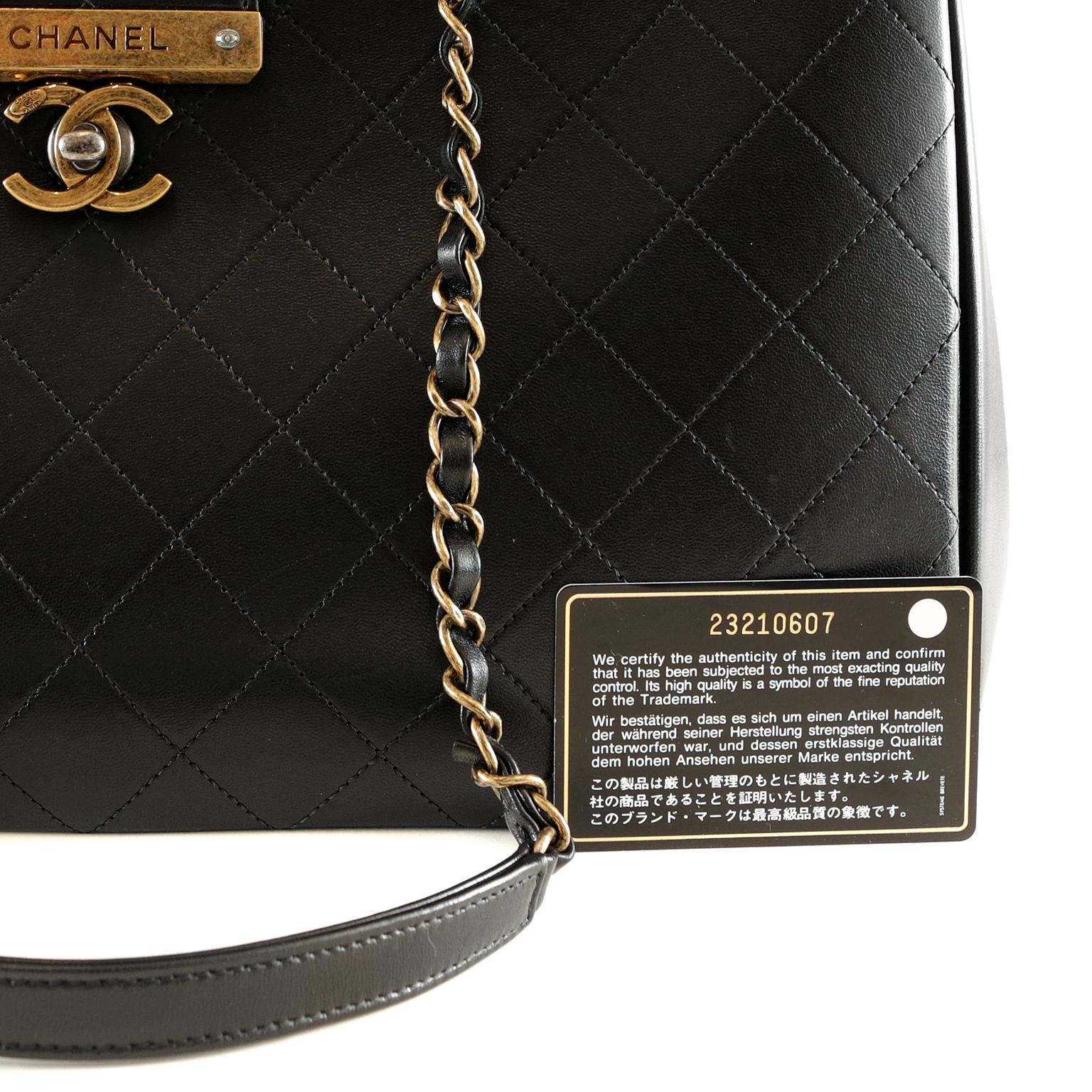 Chanel Black Leather Executive Shopper 9