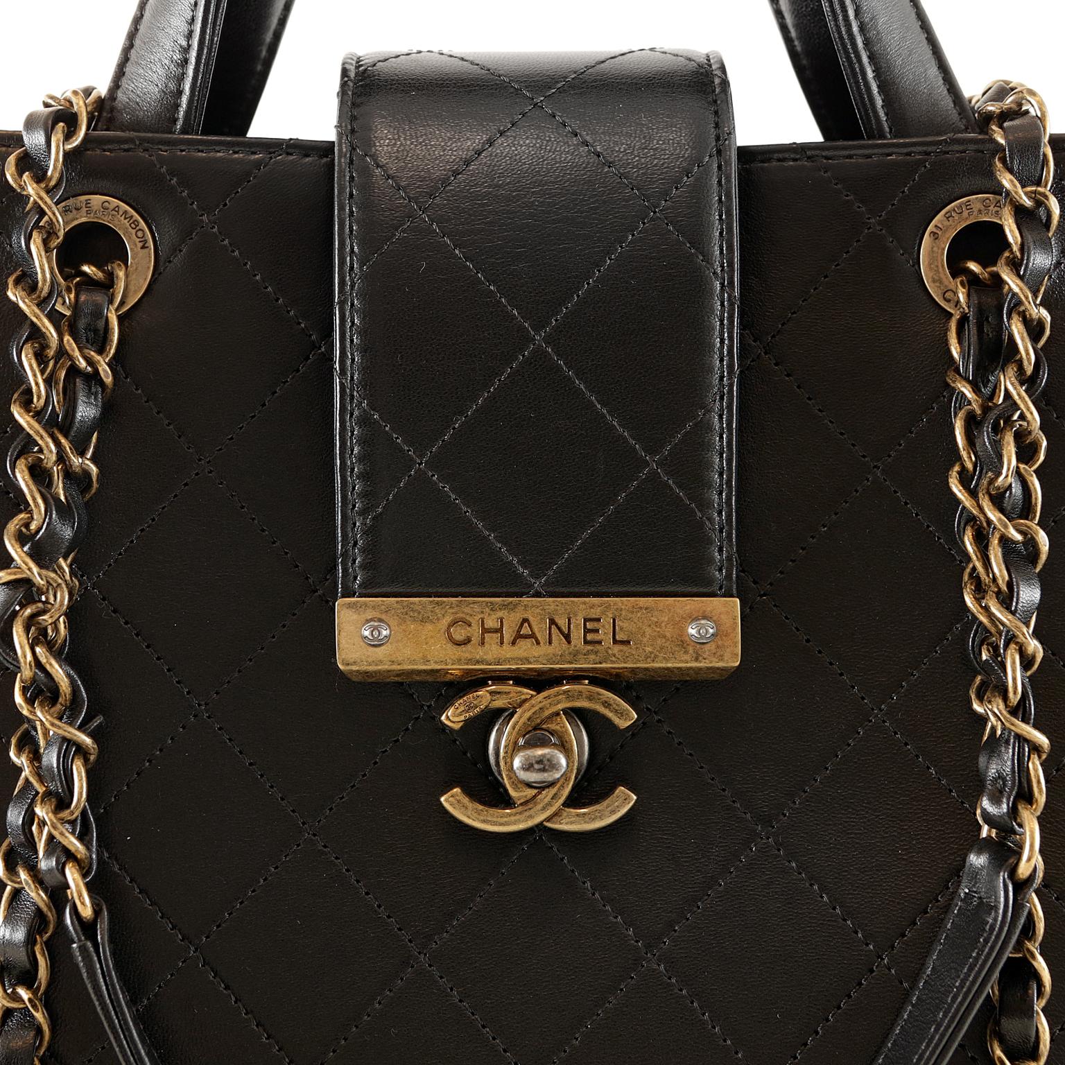 Chanel Black Leather Executive Shopper 3