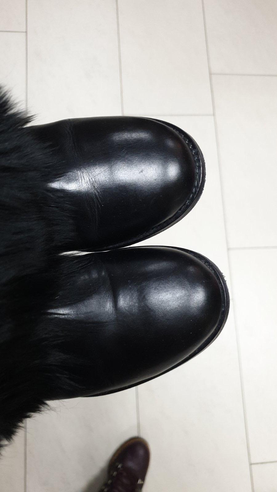 Chanel Black Leather Faux Fur Boots For Sale 3