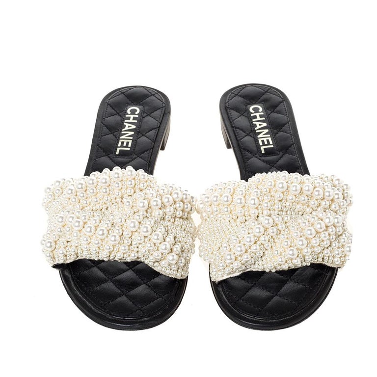 coco chanel pearl sandals